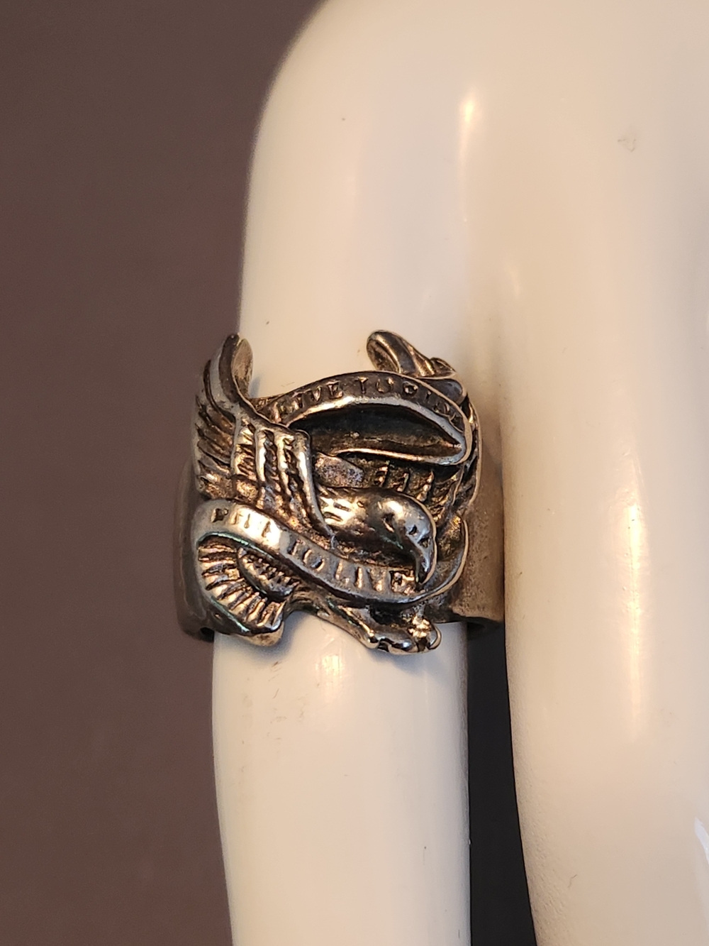 Men's Silver Eagle Statement Ring